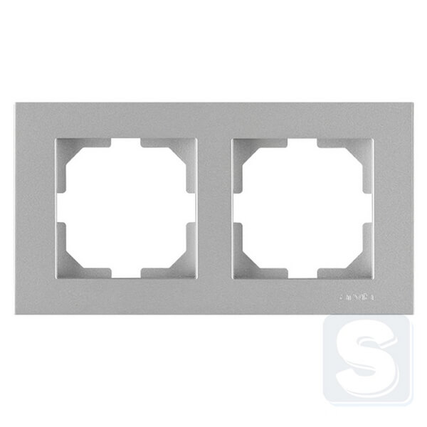 Рамка на 2 поста горизверт. монтаж Arvia Electric KAREN Срібло (20 03 2000 022)